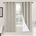 H.VERSAILTEX 100% Blackout Curtains for Bedroom Thermal Insulated Linen Textured Curtains Heat and Full Light Blocking Drapes Living Room Curtains 2 Panel Sets, Cobblestone, 52x72 Inch