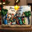 Christmas Nativity Bible Manger Scene with Star LED Light, Christmas Holy Family Nativity Figurines for Xmas Decor Gift, Tabletop Decorative Christmas Ornaments