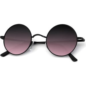 KALIYADI Round Polarized Sunglasses for Men Women Retro Metal Hippie Circle Style Sun Glasses UV Protection