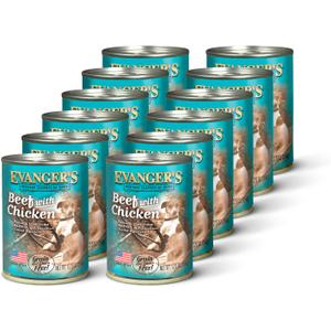 Evanger's Heritage Classic Beef with Chicken Dog Food  12 Count, 12.5 oz Each  Loaf Style Recipe with Beef & Chicken  Wet Dog Food  Grain & Gluten Free