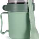 Cabilock Soup Mug with Lid and Spoon, Portable Oatmeal Cup with Cover, Microwavable Food Flasks Food Jar Containers for Breakfast, Soups, Noodles, Cereal