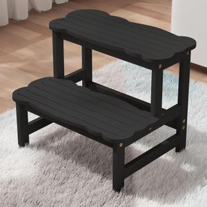 COSYLAND Step Stool for Toddlers - Two Step Stools Toddler 300 lbs Capacity with Safety Non-Slip Design, Natural Step Stool for Bathroom, Kitchen Dual Height Step Stools for Kids Natural