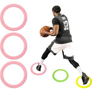Colorful Anti Slip Safety Agility Rings Speed Rings 3PCs Speed and Agility Training Equipment Basketball Football Agility Training Equipment Soccer Practice Equipment (Pink, Small)