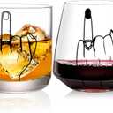 Wedding Gift for Couples - Unique Engagement Gifts for Couples,Unique Bridal Shower Gifts,Bride and Groom Shot Glasses,Wine&Whiskey Glass for Mr and Mrs,Newlywed,Christmas,His and Hers Gift (Finger-Set)