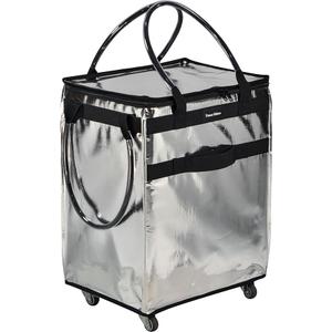 Reusable Grocery Bag On Wheels Large Capacity Shopping Trolley Foldable Rolling Tote Bag with Heavy Duty Handle for Travel (Black)