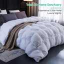 Three Geese Pinch Pleat Waterfowl Feathers Down Comforter King Size Duvet Insert, 1200TC 100% Cotton Fabric, Premium All Seasons White Hotel Warm Comforter with 8 Tabs., King:106x90inches