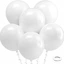 Bezente White Balloons 18 Inch - 30 Pack Large Thick White Balloons Big Round White Latex Balloons for Wedding Baby Shower Anniversary Birthday Party Decorations