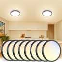 VOLISUN 8Pack 5CCT LED Flush Mount Ceiling Light, 7 inch Dimmable Ultra-Thin LED Ceiling Light Fixture, 3000K-6500K Selectable, 15W LED Ceiling Lights for Bedroom, Kitchen, Closet and Hallway (Black)