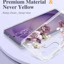 GVIEWIN for Samsung Galaxy S26 Plus Case, Clear Floral Slim Shockproof Protective Women Phone Case, Non-Yellowing, with Screen Protector&Camera Lens Protector for S26 Plus 6.7", Cherry Blossoms/Purple