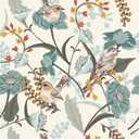 REDAMANCY Vintage Beige Cream Birds Red/Yellow Wildflowers Green Leaf Plants Peel and Stick Wallpaper Stick on Contact Paper Vintage Wall Paper Easy Peel Off for nightstand Drawer Cabinet Renter