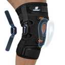 Hinged Knee Brace for Meniscus Tear, Knee Brace for Women and Men with Removable Side Stabilizers and Patella Gel Pad, Knee Support for Knee Pain , ACL, MCL, PCL, Arthritis, Injury or Surgery Recovery, L