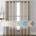 H.VERSAILTEX Linen Curtains Flax Linen Blended Curtain Panels for Living Room/Bedroom Semi Sheer Privacy Curtains 84 inch Length 2 Panels Set Nickel Grommet Window Drapes (52" W x 84" L, Taupe)