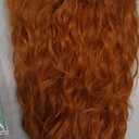 Yan Dream Men Long Curly Viking Ginger Beard Synthetic Reddish Brown Beard Mustache for Party Halloween
