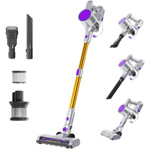 NEWBULIG Cordless Vacuum Cleaner, Lightweight Stick Vacuum for Home with Anti-Tangle and LED Lights, Powerful Rechargeable Wireless Cleaners for Hardwood Floors Carpet Pet Hair