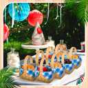 Geelin 12 Pcs Mini Flower Girl Basket Mini Woven Baskets with Handles 20 Sheets Paper Napkins Wood Chip Flower Fruit Picnic Holder Chip Bucket for Wedding Party Gifts Baby Shower Birthday Decoration