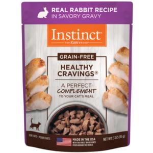 Instinct Healthy Cravings Natural Wet Cat Food Topper, Grain Free Recipe - Real Rabbit, 3 oz. Pouches, EXP December 19 2026 (Pack of 24)