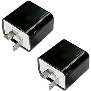 LUPING 12V 2PCS Adjustable 2 Pin Prong Flasher Replacement Compatible with LED Electronic Flasher Relay for Motorcycles and Cars Turn Signal Hyper Flash Relay