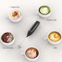 Milk Frother Handheld Battery, Electric Foam Maker Frother Wand, Drink Mixer with Stainless Steel Whisk for Coffee, Matcha, Lattes, Cappuccino Black