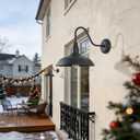 14 Inch Outdoor Gooseneck Light Fixture for Porch, 2 Pack Large Exterior Barn Lights for Farmhouse, Black Outside Wall Sconce for Porch Patio Garage