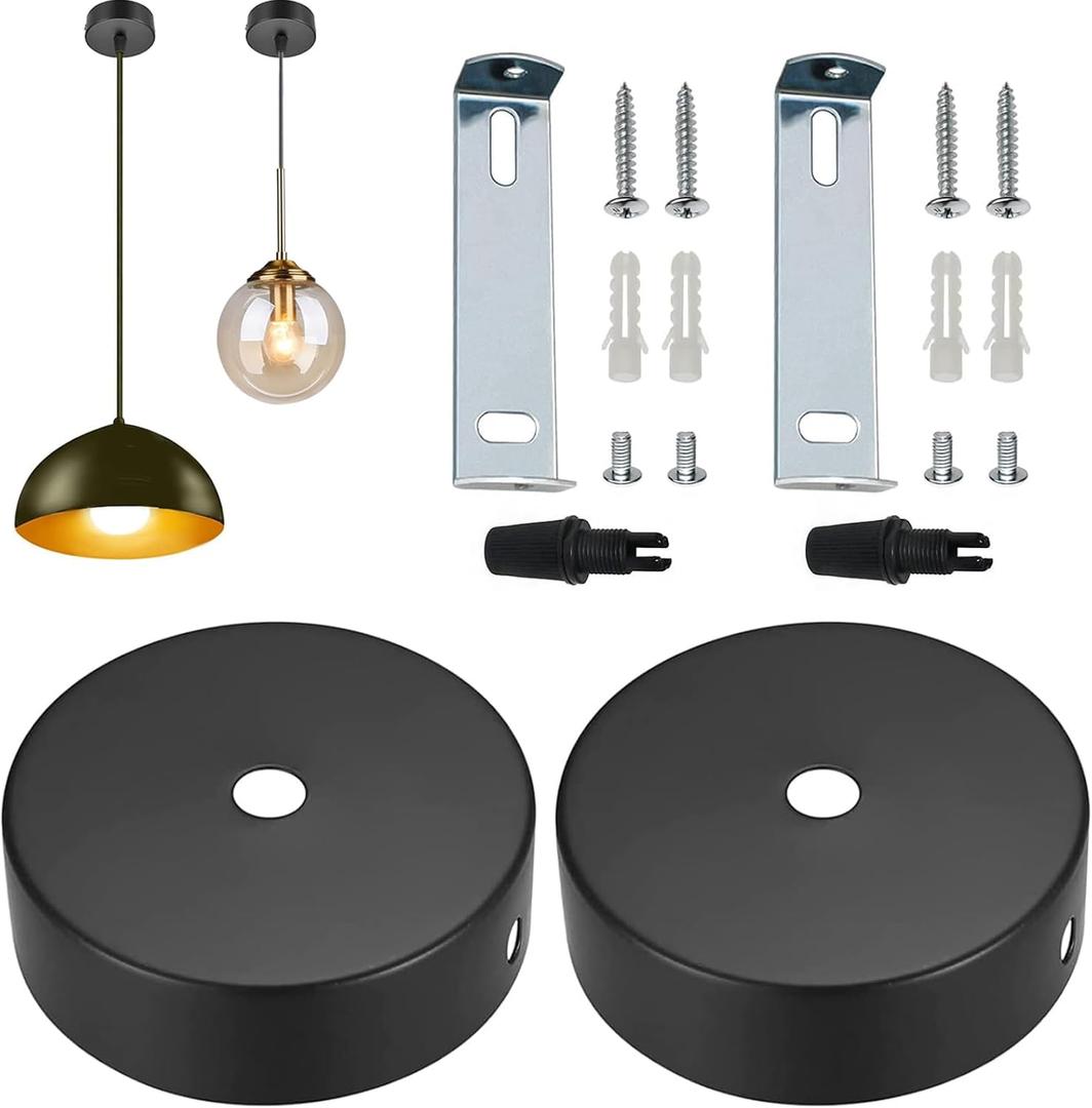 2 pcs Light Fixture Cover Plate, Modern Rewind Ceiling Canopy Kit