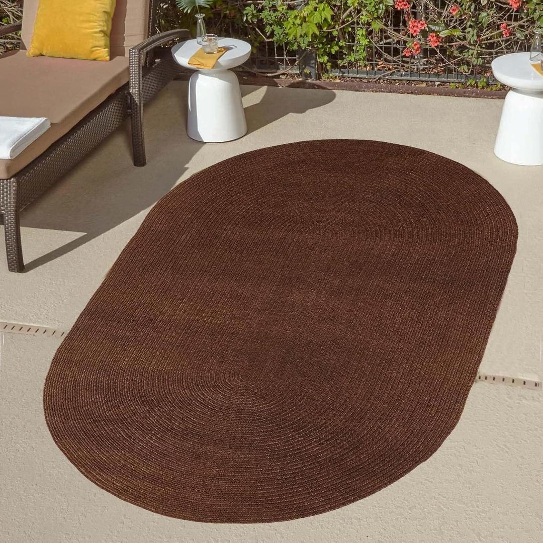 Superior Jute Oval Indoor Area Rug, Cocoa (6' x 5'1" (Oval))