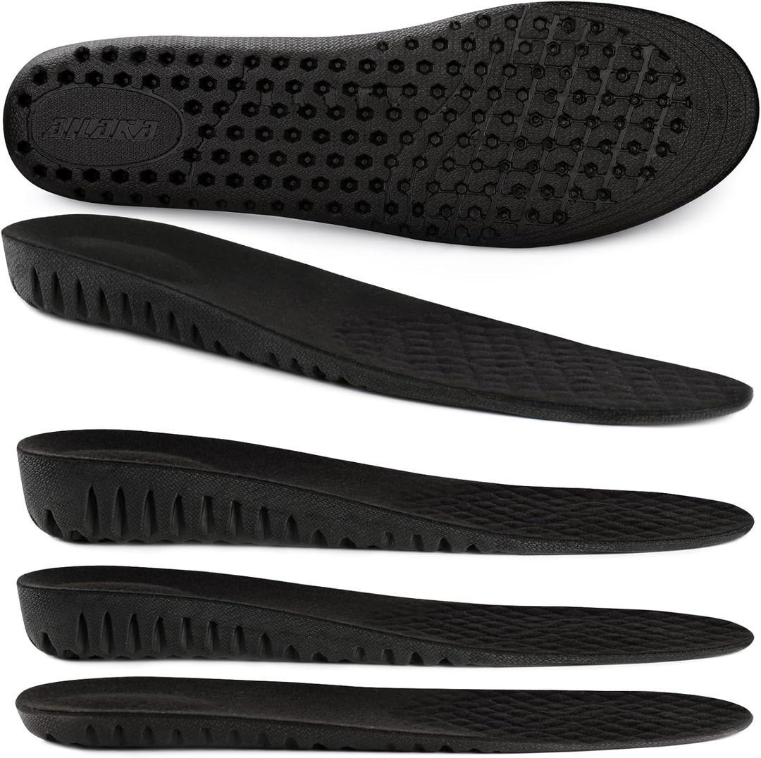 Ailaka Height Increase Insoles for Men Women, Honeycomb Shock Absorbing Cushion Insoles, Replacement Full Length Sports Shoe Height Inserts Height Elevation (Men 6.5-10 M/Women 8-11.5 M, Black, Heel Height: 2.5 Cm)