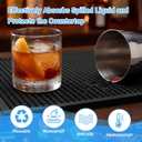 2 x Bar Mat - Premium 18"X12" Rubber Bar Mats for Countertop, Non-slip Dish Drying Pad & Bartender Mat with for Fast Drying, Ideal Bar Tools for Home Bar, Cocktail Set, And Kitchen Use(Black)