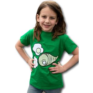 ComfyCamper Ham and Eggs Shirt - Green Costume Cosplay Christmas Halloween for Kids - Tshirt for Girls & Boys (4-6 Years)