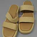 Erocalli Platform Sandals Women Cute Wedge Espadrilles Slip on Summer Beach Raffia Vacation Sandal Comfortable Open Toe Dressy Shoes, size 9