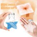Yinkin 30 Pcs 5.5 oz Star Sand Art Bottles Plastic Clear Sand Bottles with Lids Candy Jars for DIY Craft Decoration Party(Aluminum Lid)