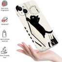 for iPhone 15 Plus Case Anti Scratch Soft Microfiber Lining, Soft Shockproof Slim Fit Floral for iPhone 15 Plus Phone Cover 6.7 inch-Cat White