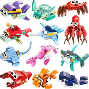 Partylamb 24 Packs Ocean Animal Building Blocks Easter Gifts for Kids Teens Boys Girls, Easter Egg Fillers Goodie Bag Stuffers Exchange Gifts Classroom Party Favors Class Prizes Birthday Gifts Ages 6+