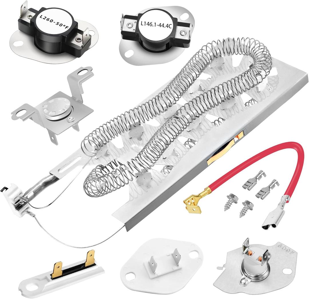 UpgradedWP3387747 3387747 Dryer Heating Element for Whirlpool Cabrio Duet Kenmore Elite Maytag bravos xl Dryer WED5100HW1 WED5500XW1 WED5700AC1 WED6120HW1 WED6620HW1 MED5500FW1 MED6230RHW1