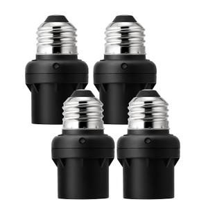 DEWENWILS Light Sensor Socket, Dusk to Dawn Sensor Socket, Light Bulb Socket for Light Fixtures, Compatible with Incandescent/CFL/LED/Halogen Bulbs, 4 Pack, ETL Listed