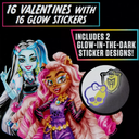 16x Monster High Valentine Exchange Cards w/ Glow-In-The-Dark Stickers & Seals 2-Pack
