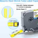 Absonic 3-Pack Compatible Heat Shrink Label Tape Replacement for Heat Shrink Tube HSe-611 HS611 HSe611 5.8mm Black on Yellow Tape for PTouch PT-E300 PT-E500 PT-E550W P750WVP E800W Label Maker