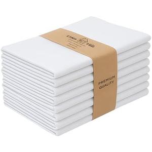 Urban Villa Flour Sack White Kitchen Towels 100% Cotton Highly Absorbent Dish Towels for Bread Proofing Baking Drying Dinnerware Glass Embroidery DIY Projects Zero Lint 27x27 Inches (8 Pack)