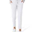 G Gradual Women's Pants with Deep Pockets 7/8 Stretch Ankle Sweatpants for Golf, Athletic, Lounge, Travel, Work (White, XXL)