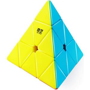 D-FantiX QYTOYS Qiming Pyramid Speed Cube Stickerless Triangle Cube 3x3 Puzzle