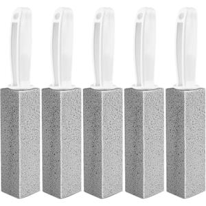 MEQHUO Toilet Pumice Stone With Handle, 5 Pack Pumice Stone Toilet Bowl Cleaner, Hard Water Toilets Ring Remover for Cleaning Toilets, Bathtubs, Stove, Grills, Swimming Pools, Sinks