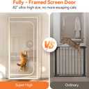 BFNN Cat Screen Door, Extra Tall Cat-Proof Mesh Gate, Fit Door Size 34'' x 82.5'', Anti Scratch Mesh with Zipper Closure, for Living Room, Kitchen, Bedroom (White)