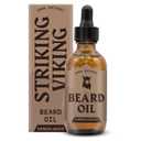 Striking Viking Beard Oil for Men - 2 Fl Oz, Sandalwood Scent - Naturally Derived Conditioner with Almond, Tea Tree, Argan & Jojoba Oil for Beard Growth, Softening & Moisturizing, Pack of 2