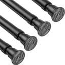 4Pack Spring Tension Curtain Rods 18 to 36 Inch,Black Small Tension Rod,Spring Curtain Rod No Drilling,Adjustable Short Curtain Rods for Window,Kitchen,Closet,Doorway