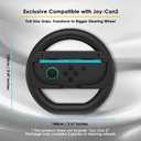 TIIKKASI Controller Steering Wheels Compatible with Switch 2 Console (2025) Joy Controller 2 - Racing Gaming Accessories, For Men Boys Family Party Kart Games 2 Pack, Black & Black