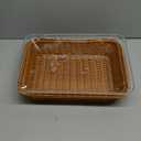 DEAYOU Imitation Rattan Bread Basket with Lid, Woven Tabletop Food Serving Basket, Poly-Wicker Fruit Basket for Vegetable, Restaurant, Display, Kitchen, Party, Rectangle, 13.8" L x 9.8" W