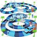 Track Car Toys, 269 PCS Racing Tracks Toy, Create A Frozen World Race Road, Flexible Tracks Playset & 2 PCS Cool Race Cars, Toddler Toys Birthday Gifts for Age 3 4 5 6 Year Old Boys Girls (Blue)