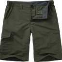 Hiking Shorts for Men Cargo Casual Quick Dry Lightweight Stretch Waist Outdoor Fishing Travel Shorts (40, 6128 Army Green)