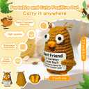 2 x CREEK CLOUD Positive Crochet Animal Gift, Owl Emotional Support Crochet Cute Ornament with Positive Card, Birthday Ester Gift for Women Men Coworkers Friend, Funny Desk Decor for Office Home