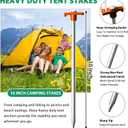 Eurmax USA 10-Pack Secure Protection Galvanized Tent Stakes,Rust-Proof Steel Canopy Anchors for High Winds,Heavy Duty Commercial Ground Pegs for Camping,Pop Up Tents&Gazebos - Includes 4x10ft Ropes
