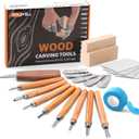 Wood Carving Tools Kit for Beginners 23pcs Hand Carving Knife Set Craft Engraving Supplies Include All-Purpose Cutting Knife and with Cut Resistant Gloves for Kids Adults Woodcrafts DIY